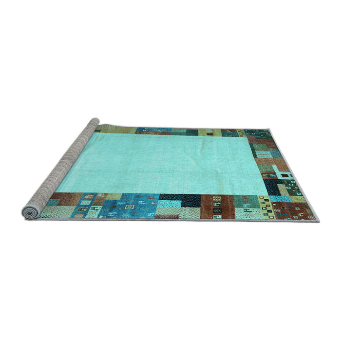 Sideview of Machine Washable Solid Light Blue Modern Rug, wshcon1526lblu