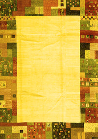 Solid Yellow Modern Rug, con1526yw