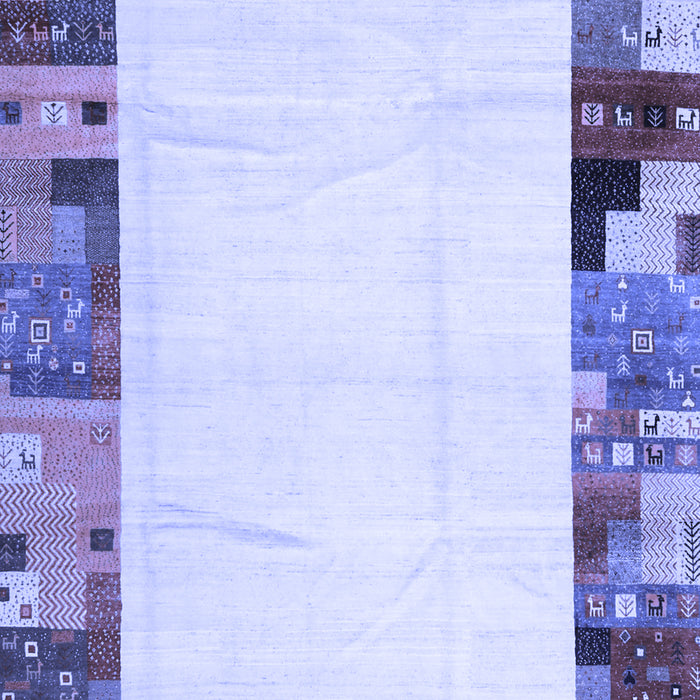 Machine Washable Solid Blue Modern Rug, wshcon1526blu