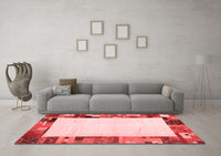 Machine Washable Solid Red Modern Rug, wshcon1526red