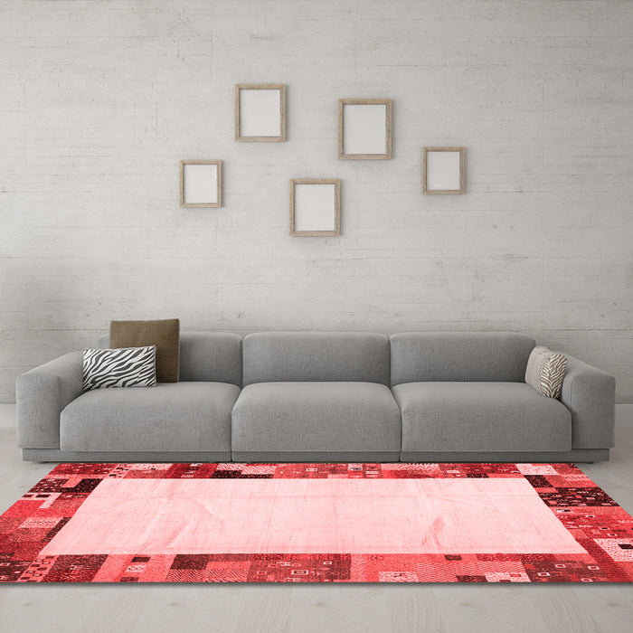 Modern Red Washable Rugs