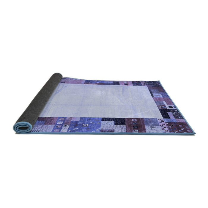 Sideview of Solid Blue Modern Rug, con1526blu