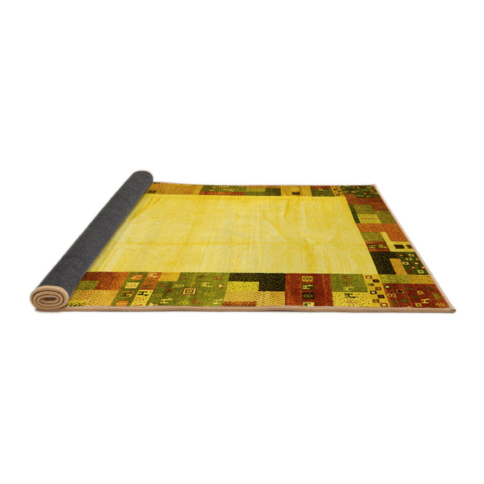Sideview of Solid Yellow Modern Rug, con1526yw
