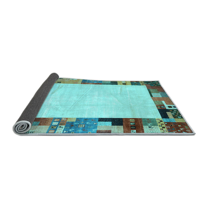 Sideview of Solid Light Blue Modern Rug, con1526lblu