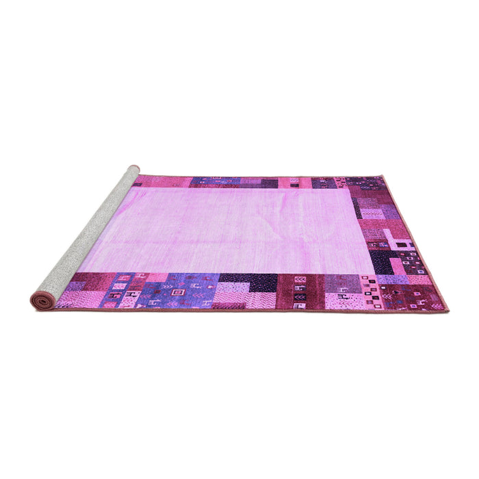 Sideview of Machine Washable Solid Purple Modern Area Rugs, wshcon1526pur