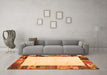 Machine Washable Solid Orange Modern Area Rugs in a Living Room, wshcon1526org