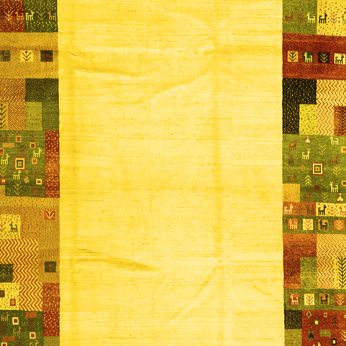 Machine Washable Solid Yellow Modern Rug, wshcon1526yw