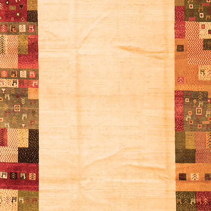 Serging Thickness of Machine Washable Solid Orange Modern Area Rugs, wshcon1526org