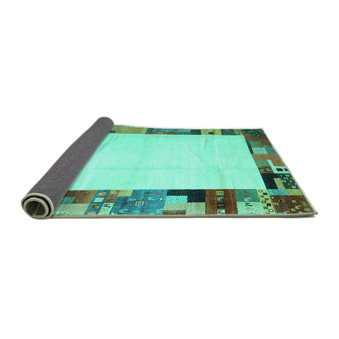 Sideview of Solid Turquoise Modern Rug, con1526turq