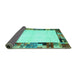 Sideview of Solid Turquoise Modern Rug, con1526turq