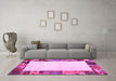 Machine Washable Solid Pink Modern Rug in a Living Room, wshcon1526pnk