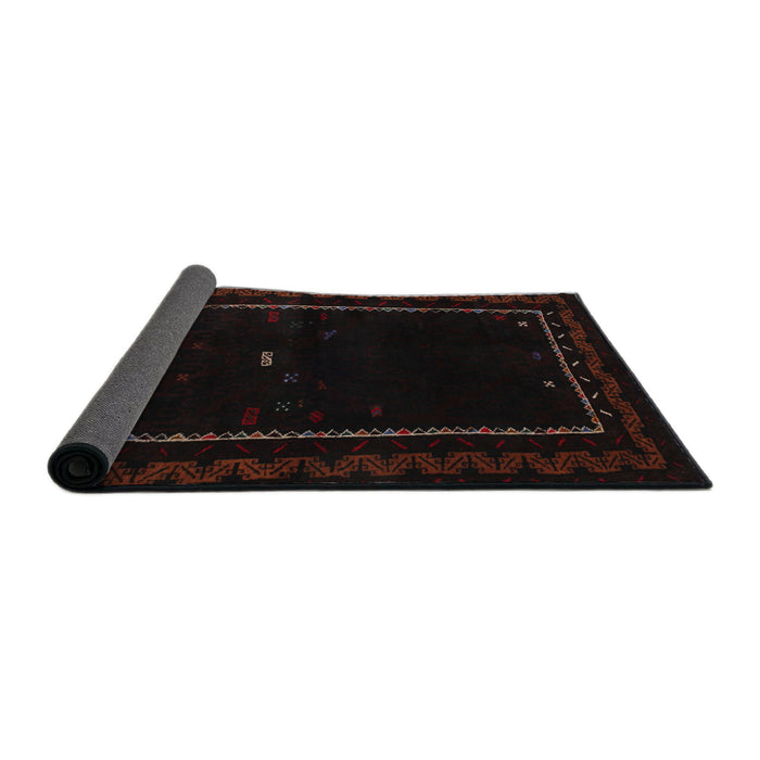 Thickness of Contemporary Black Brown Modern Rug, con1527