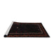 Serging Thickness of Machine Washable Contemporary Black Brown Rug, wshcon1527