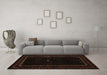 Machine Washable Abstract Brown Contemporary Rug in a Living Room,, wshcon1527brn