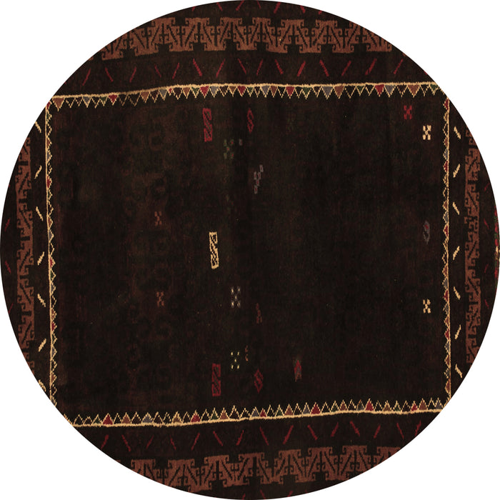 Round Machine Washable Abstract Brown Contemporary Rug, wshcon1527brn