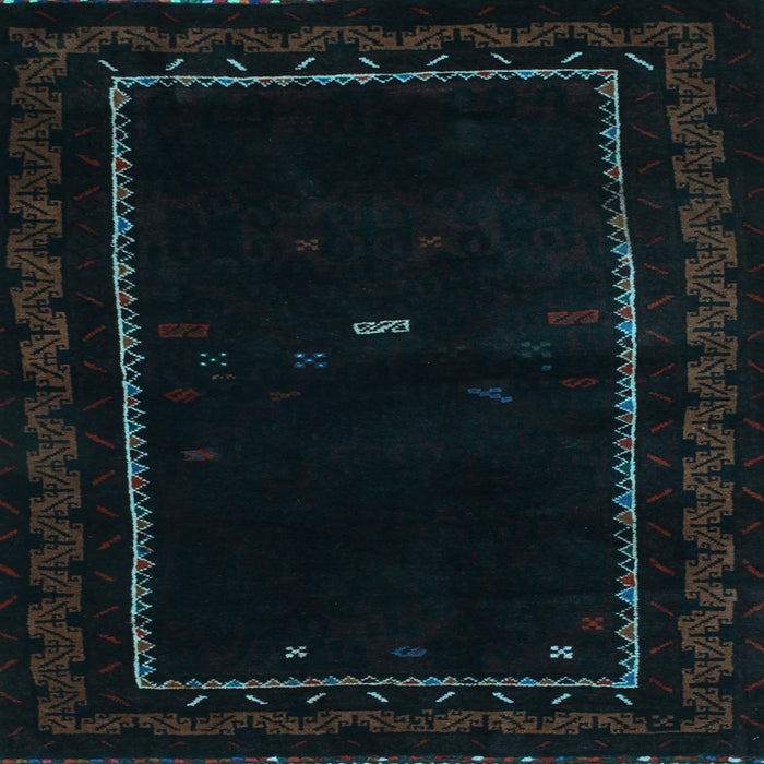 Square Abstract Light Blue Contemporary Rug, con1527lblu