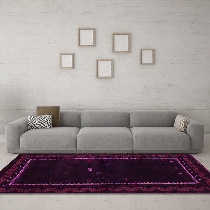 Machine Washable Abstract Pink Contemporary Rug in a Living Room, wshcon1527pnk
