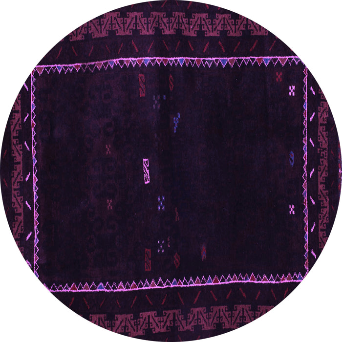 Round Machine Washable Abstract Purple Contemporary Area Rugs, wshcon1527pur