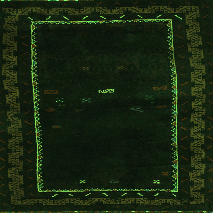 Serging Thickness of Abstract Green Contemporary Rug, con1527grn