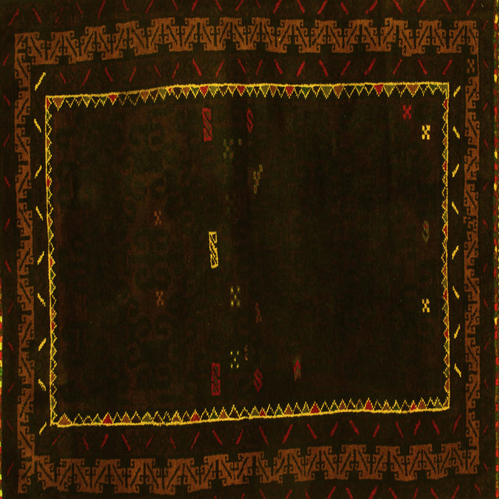 Square Abstract Yellow Contemporary Rug, con1527yw