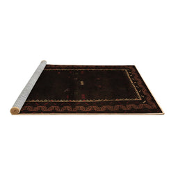 Sideview of Machine Washable Abstract Brown Contemporary Rug, wshcon1527brn