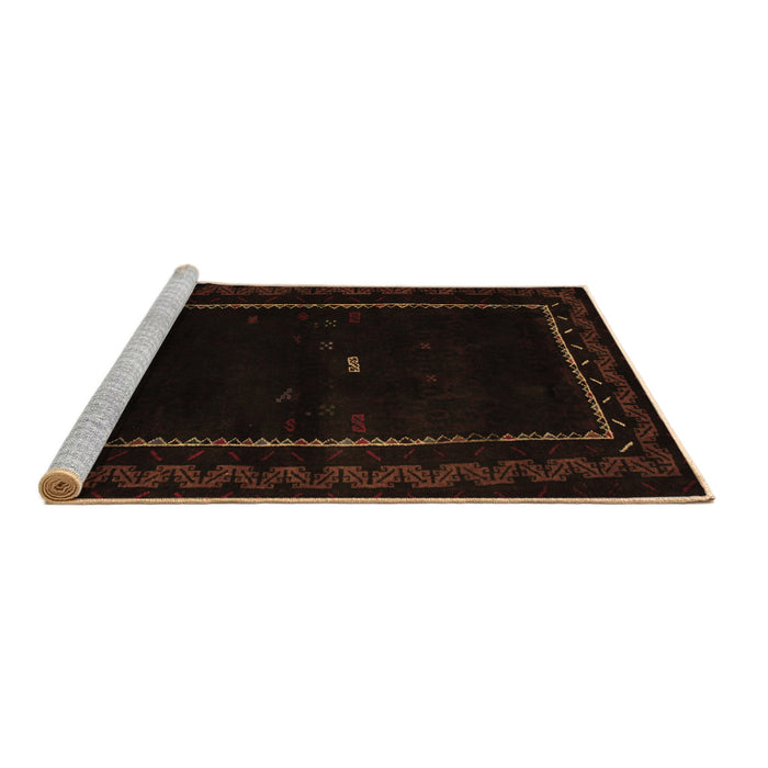 Sideview of Machine Washable Abstract Brown Contemporary Rug, wshcon1527brn