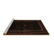 Sideview of Machine Washable Abstract Brown Contemporary Rug, wshcon1527brn