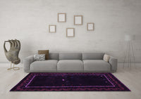 Machine Washable Abstract Purple Contemporary Rug, wshcon1527pur