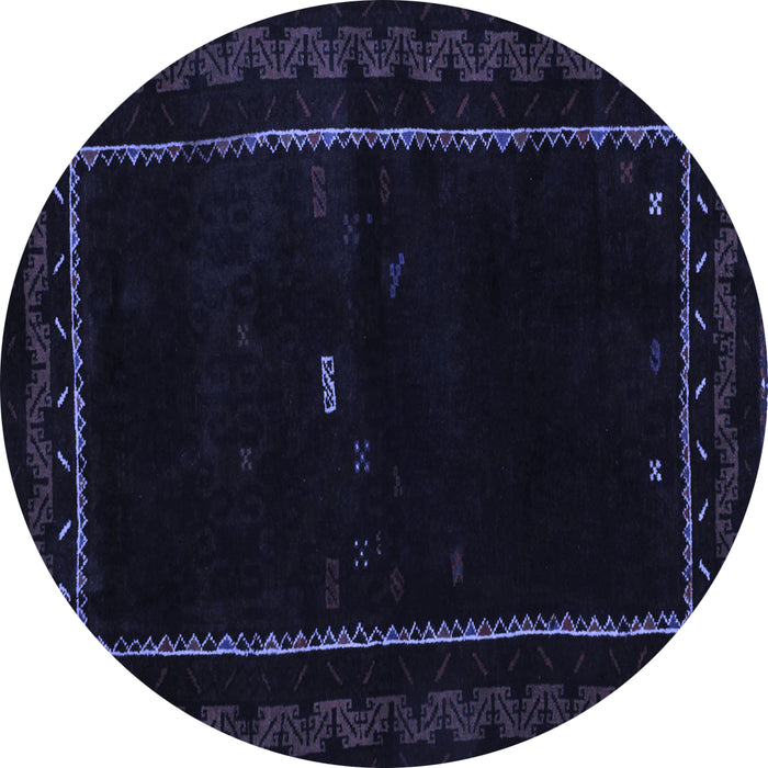 Round Machine Washable Abstract Blue Contemporary Rug, wshcon1527blu