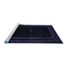 Sideview of Machine Washable Abstract Blue Contemporary Rug, wshcon1527blu