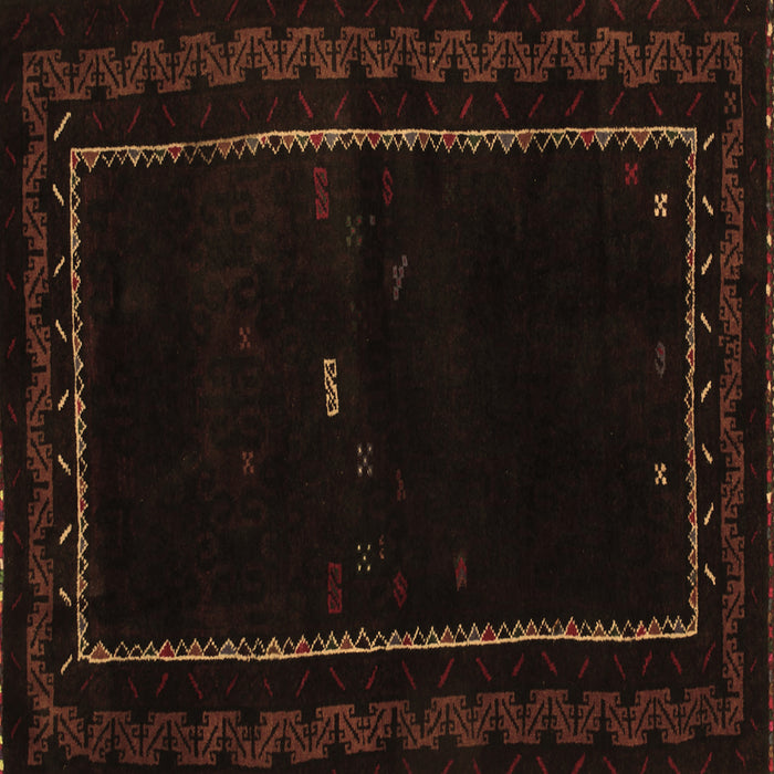 Square Abstract Brown Contemporary Rug, con1527brn