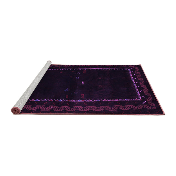 Sideview of Machine Washable Abstract Purple Contemporary Area Rugs, wshcon1527pur