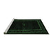 Sideview of Machine Washable Abstract Emerald Green Contemporary Area Rugs, wshcon1527emgrn