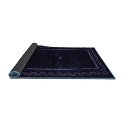Sideview of Abstract Blue Contemporary Rug, con1527blu