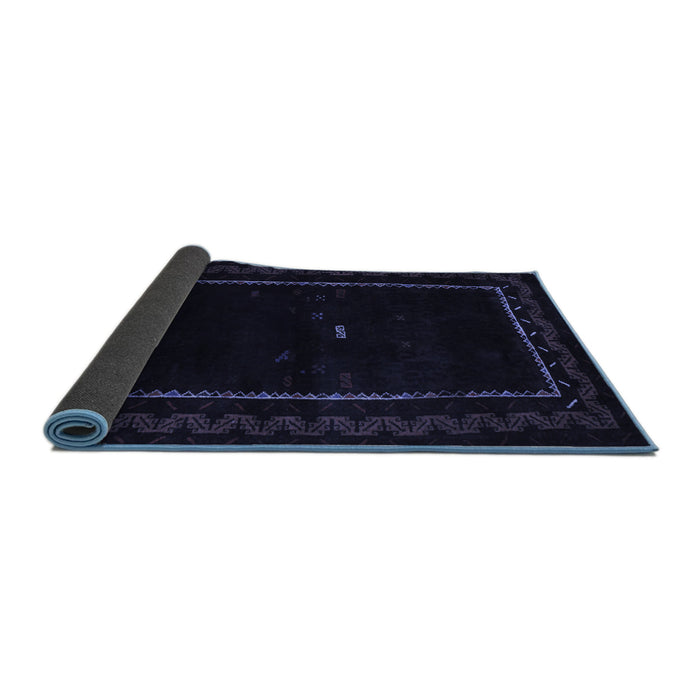 Sideview of Abstract Blue Contemporary Rug, con1527blu