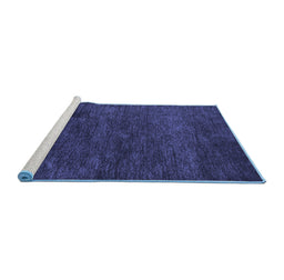 Sideview of Machine Washable Abstract Blue Contemporary Rug, wshcon1528blu