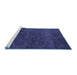 Sideview of Machine Washable Abstract Blue Contemporary Rug, wshcon1528blu