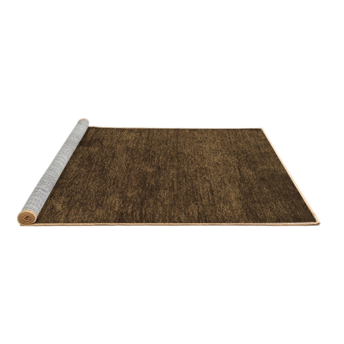 Sideview of Machine Washable Abstract Brown Contemporary Rug, wshcon1528brn
