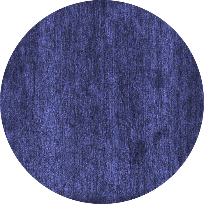 Round Machine Washable Abstract Blue Contemporary Rug, wshcon1528blu