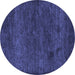 Round Machine Washable Abstract Blue Contemporary Rug, wshcon1528blu