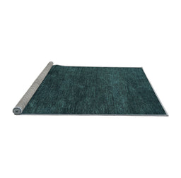Sideview of Machine Washable Abstract Light Blue Contemporary Rug, wshcon1528lblu