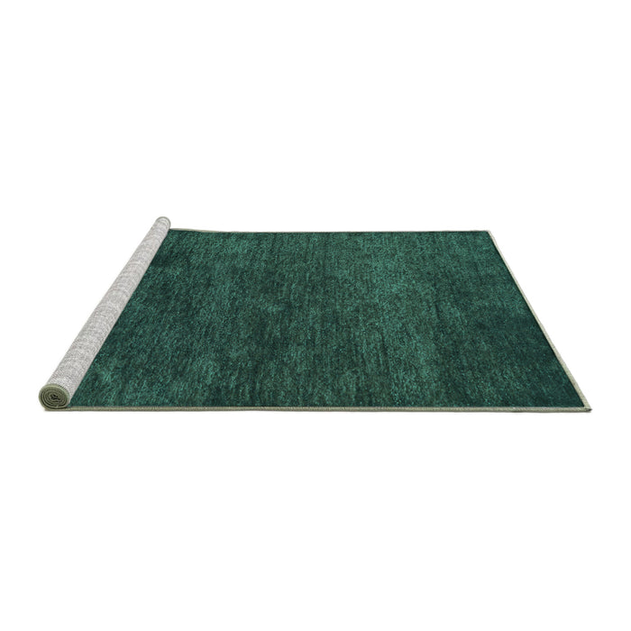 Sideview of Machine Washable Abstract Turquoise Contemporary Area Rugs, wshcon1528turq