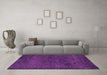 Machine Washable Abstract Purple Contemporary Area Rugs in a Living Room, wshcon1528pur