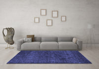 Machine Washable Abstract Blue Contemporary Rug, wshcon1528blu