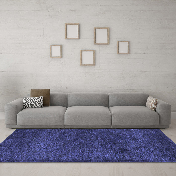 Machine Washable Abstract Blue Contemporary Rug in a Living Room, wshcon1528blu