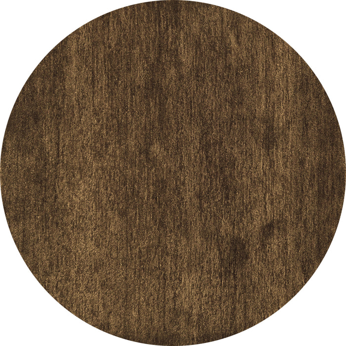 Round Abstract Brown Contemporary Rug, con1528brn