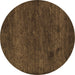 Round Abstract Brown Contemporary Rug, con1528brn