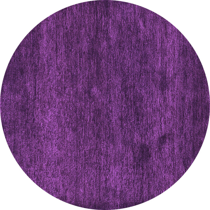 Round Machine Washable Abstract Purple Contemporary Area Rugs, wshcon1528pur