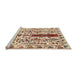 Serging Thickness of Machine Washable Contemporary Brown Gold Rug, wshcon1529