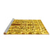 Sideview of Machine Washable Abstract Yellow Contemporary Rug, wshcon1529yw